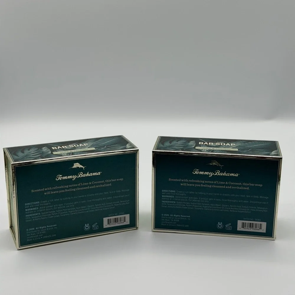 Tommy Bahama Men Lime & Coconut Bar Soap 10oz Hair Face Body 2 Pack NEW